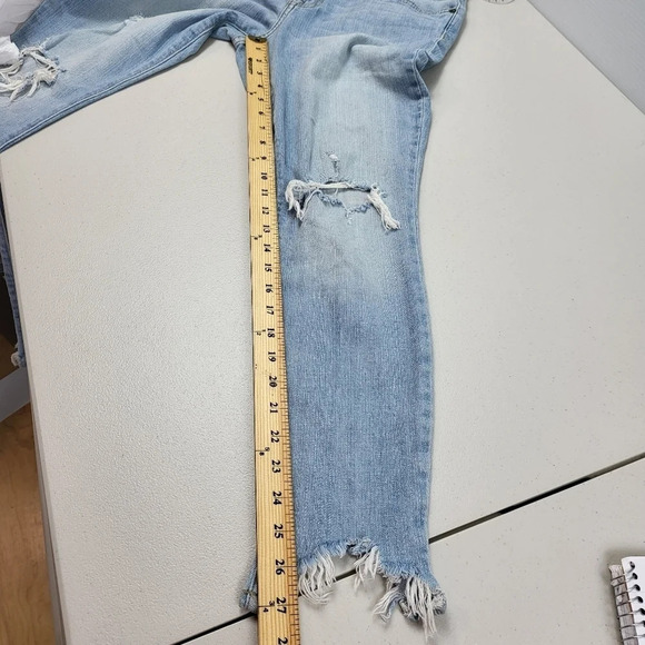 Pistola Audrew Mid Rise Skinny Light Wash Step Hem Distressed Jeans Sz 29 - Picture 10 of 15